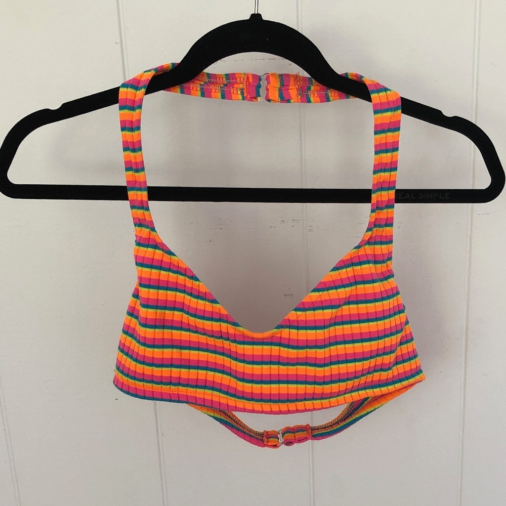 Neon rainbow bikini top/cropped tank ✿